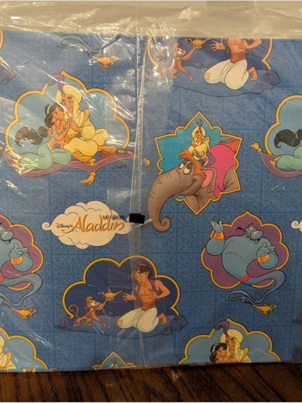 Vintage 80's Gift Wrap Aladdin & Beauty & The Beast Disney Wrap & gift tags